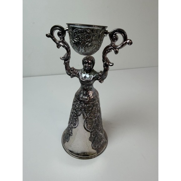 The Unbranded Brand Other - Silver Plated Wedding Cup German Chalice Lady Bridal Toasting Vintage